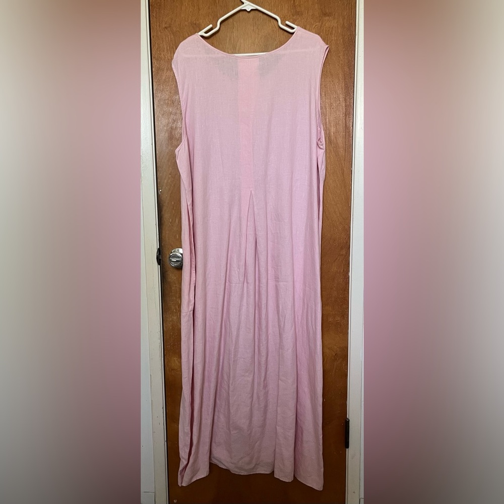 J. Jill Love Linen light pink 100% linen maxi dress 3X - Picture 2 of 12